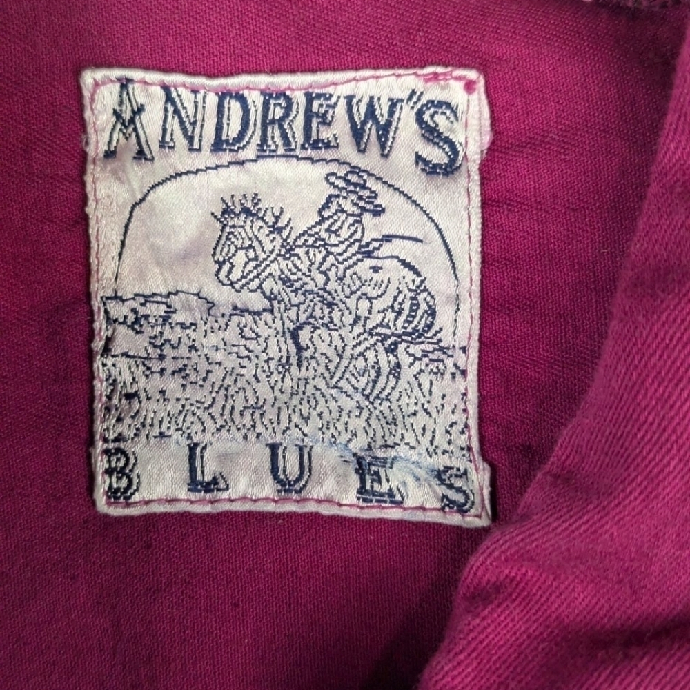 Andrew's Blues medium 100% cotton fuchia long sleeve shirt women's - Picture 3 of 9